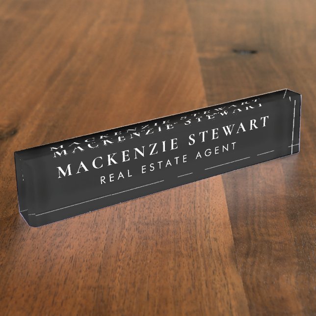 Professional Modern Minimal Professional Executive Nameplate (Side)