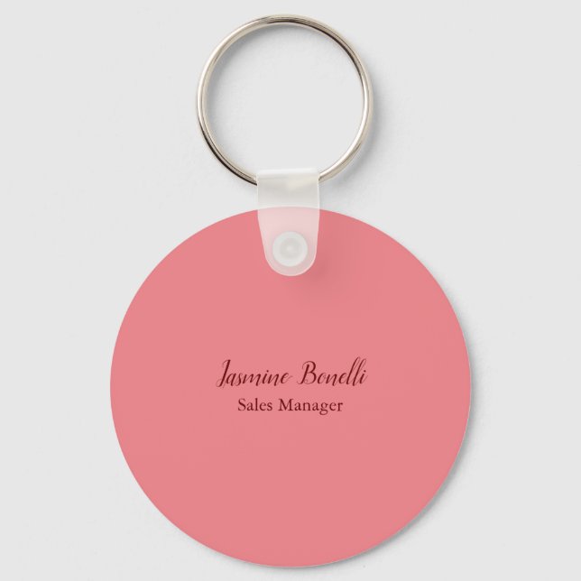 Professional Modern Minimalist Add Name Personal Key Ring (Front)