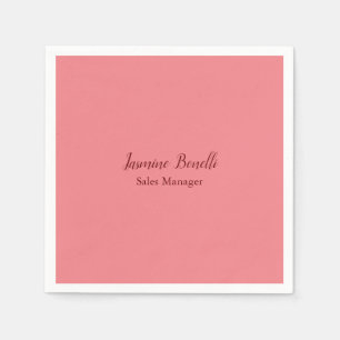 Professional Modern Minimalist Add Name Personal Napkin