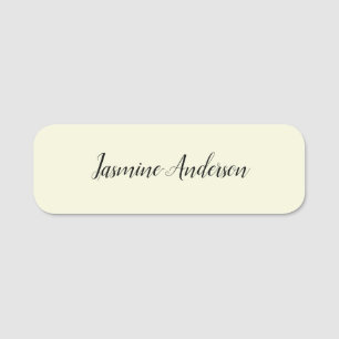 Professional Modern Minimalist Beige Colour Name Tag