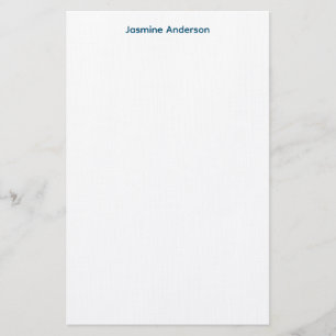 Professional Modern Minimalist Blue White Linen Stationery