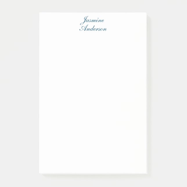 Professional Modern Minimalist Blue White Post-it Notes (Front)