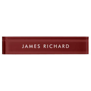 Professional Modern Minimalist Brown Office Desk Nameplate