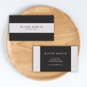 Professional Modern Minimalist Dark and Light Grey Business Card