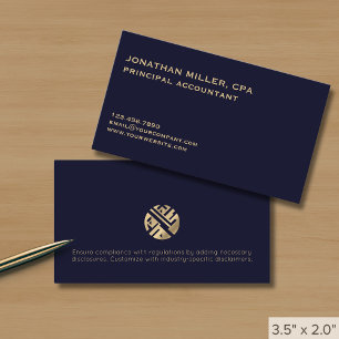 Professional Modern Minimalist Dark Blue Business Card