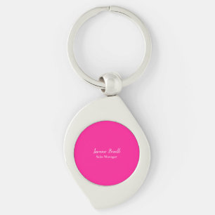 Professional Modern Minimalist Deep Pink Key Ring