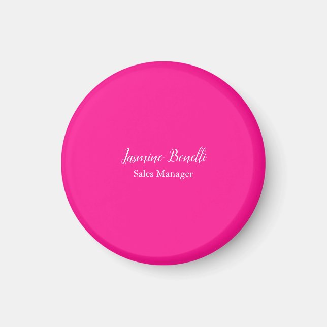 Professional Modern Minimalist Deep Pink Magnet (Front)