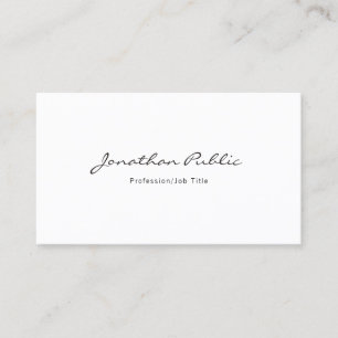 Professional Modern Minimalist Elegant Clean Plain Business Card