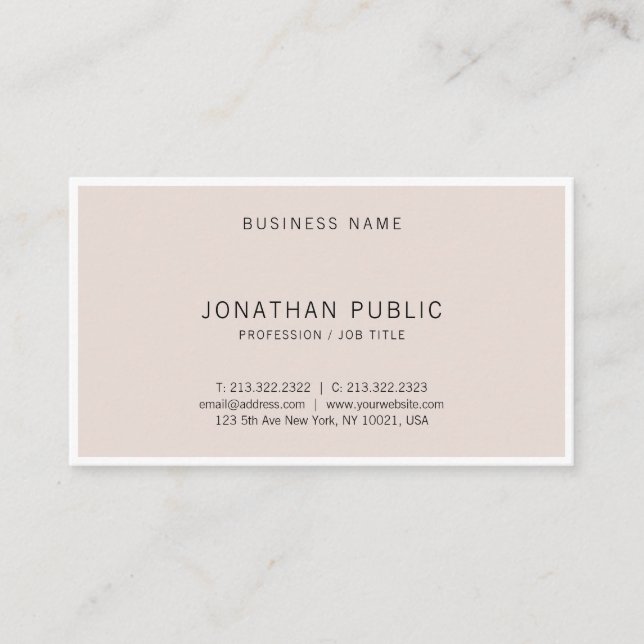 Professional Modern Minimalist Elegant Simple Business Card (Front)