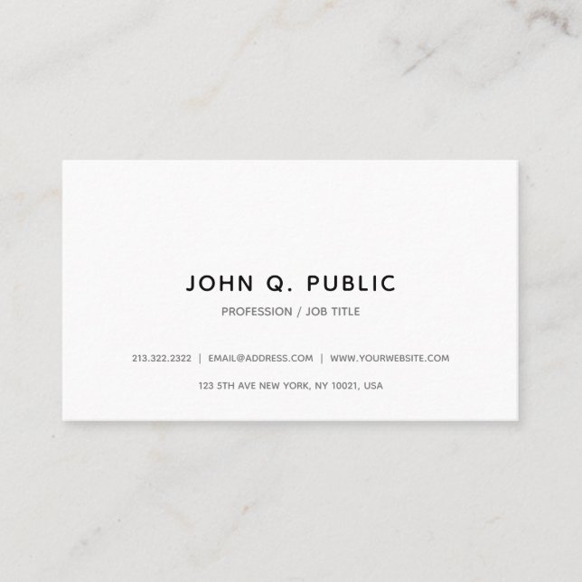 Professional Modern Minimalist Elegant Simple Business Card (Front)