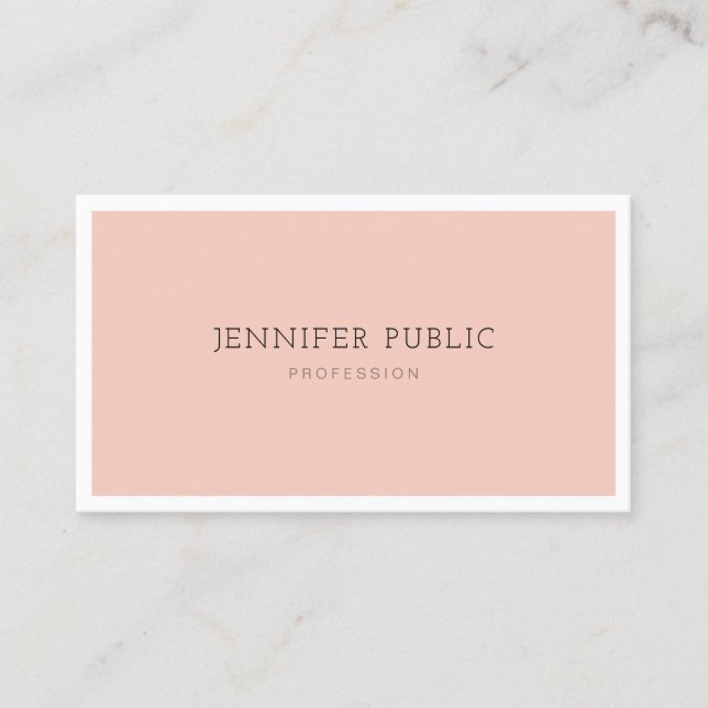 Professional Modern Minimalist Elegant Sleek Plain Business Card (Front)