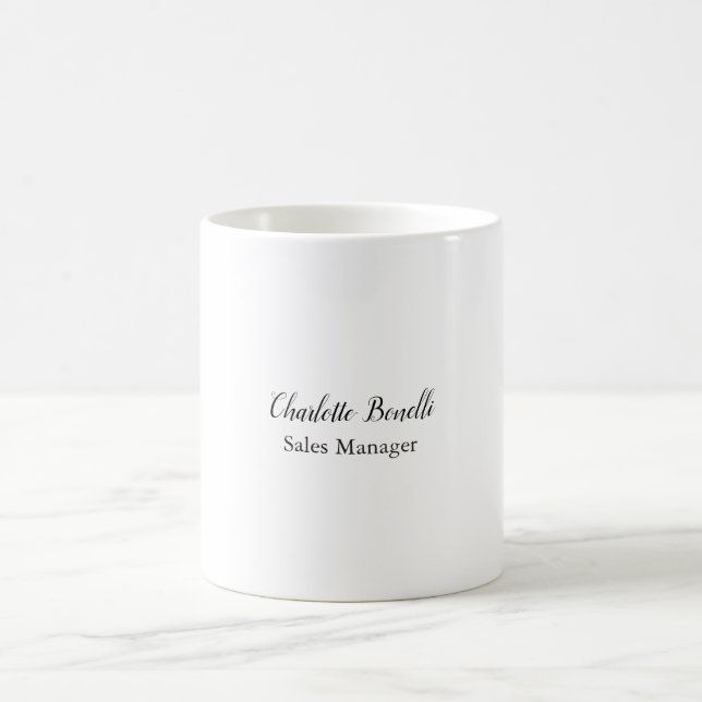 Professional Modern Minimalist Handwriting Name Coffee Mug (Center)