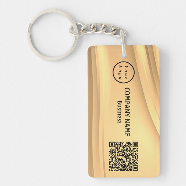 Professional Modern Minimalist Logo Qr Code Key Ring (Front)