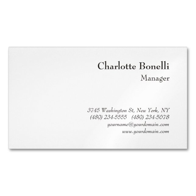 Professional Modern Minimalist Magnetic Business Card (Front)