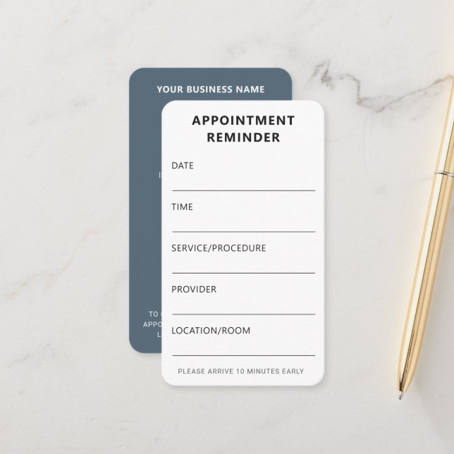 Professional Modern Minimalist Medical Care Doctor Appointment Card (Front/Back In Situ)