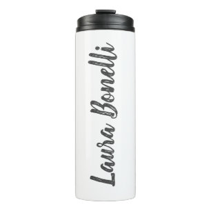 Professional Modern Minimalist Name Calligraphy Thermal Tumbler