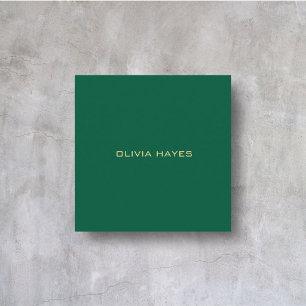 Professional Modern Minimalist Olive Luxury Square Business Card