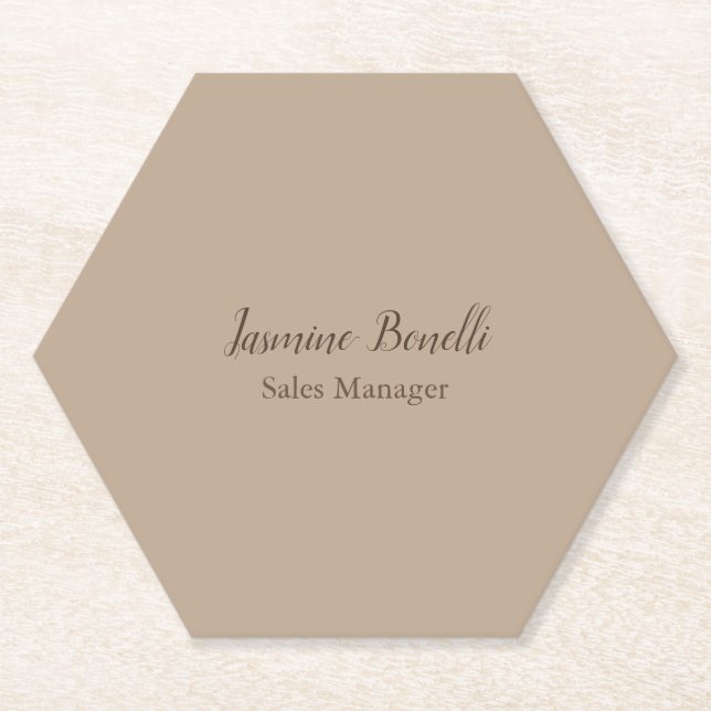 Professional Modern Minimalist Paper Coaster (Front)