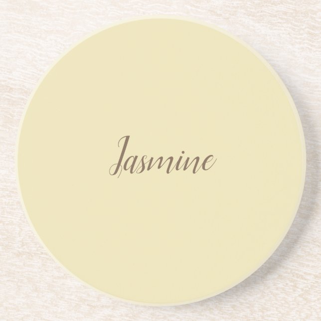 Professional Modern Minimalist Pastel Beige Colour Coaster (Front)