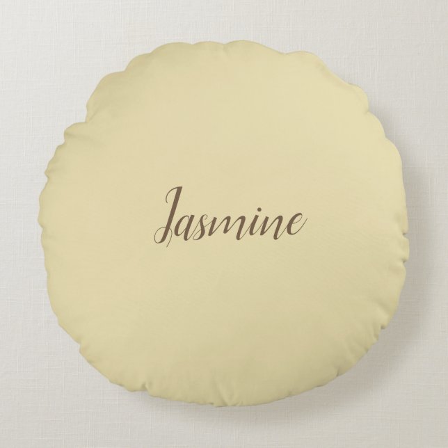 Professional Modern Minimalist Pastel Beige Colour Round Cushion (Front)