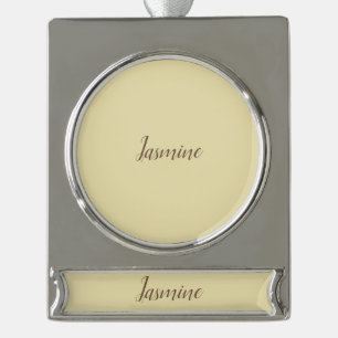 Professional Modern Minimalist Pastel Beige Colour Silver Plated Banner Ornament