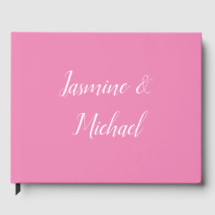 Professional Modern Minimalist Pink Color Guest Book