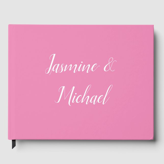 Professional Modern Minimalist Pink Colour Guest Book (Front)