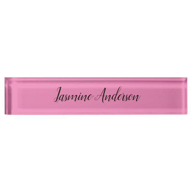 Professional Modern Minimalist Pink Nameplate (Front)