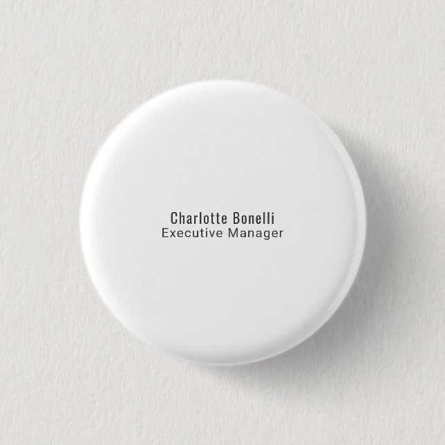 Professional Modern Minimalist Plain  3 Cm Round Badge (Front)
