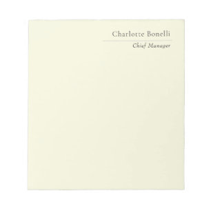 Professional Modern Minimalist Plain Beige Color Notepad