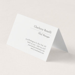 Professional Modern Minimalist Plain Black & White Business Card