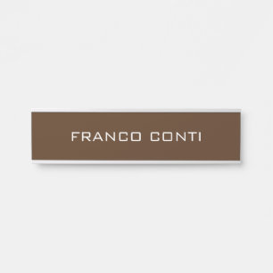 Professional Modern Minimalist Plain Brown Door Sign