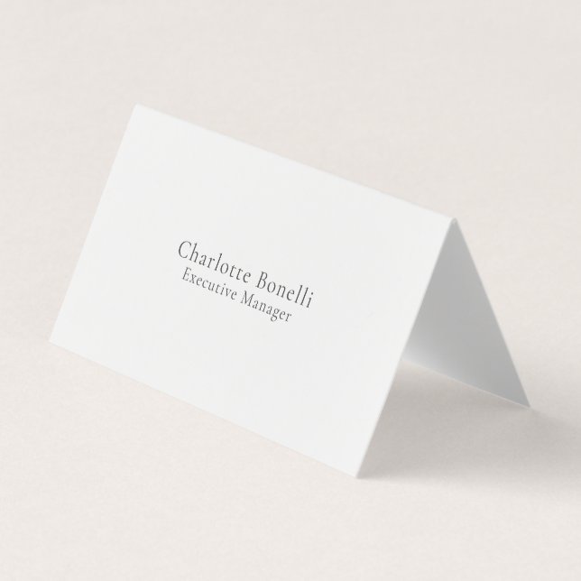 Professional Modern Minimalist Plain  Business Card (Front)