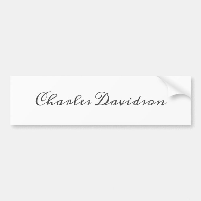Professional Modern Minimalist Plain Calligraphy Bumper Sticker (Front)