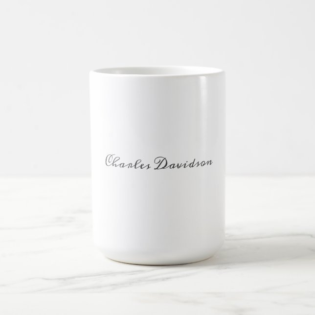 Professional Modern Minimalist Plain Calligraphy Coffee Mug (Center)