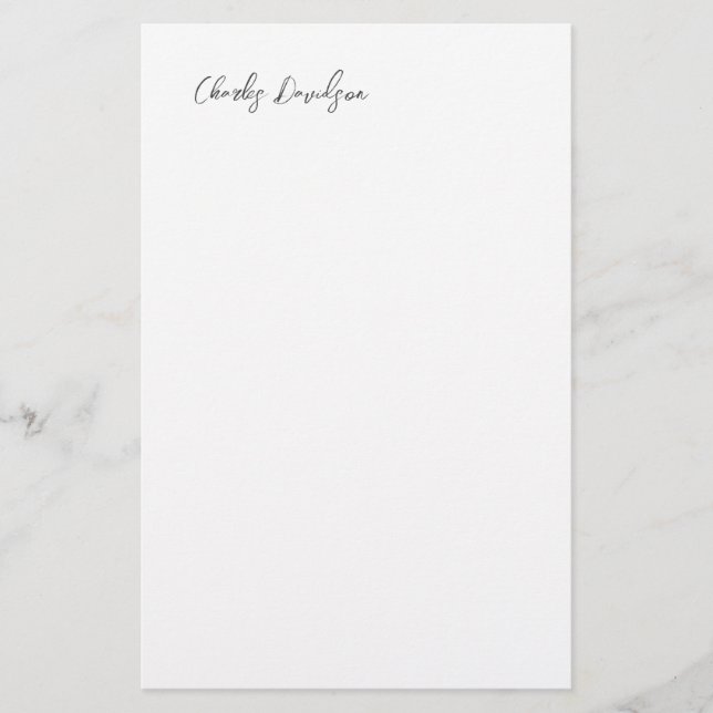 Professional Modern Minimalist Plain Calligraphy Stationery (Front)