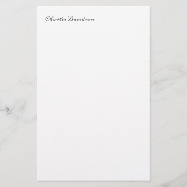 Professional Modern Minimalist Plain Calligraphy Stationery (Front)