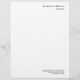 Professional Modern Minimalist Plain Custom Letterhead