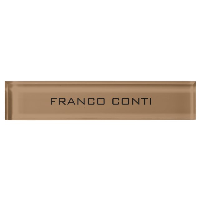 Professional Modern Minimalist Plain Light Brown Nameplate (Front)