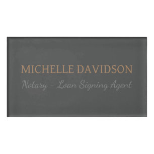 Professional Modern Minimalist Plain Notary Name Tag