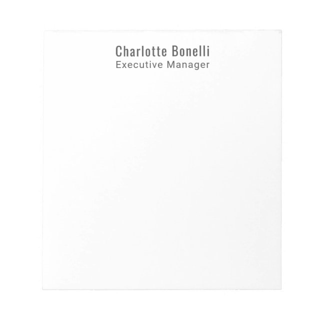 Professional Modern Minimalist Plain  Notepad (Front)