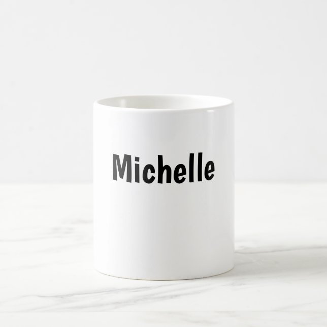 Professional Modern Minimalist Plain Own Name Coffee Mug (Center)