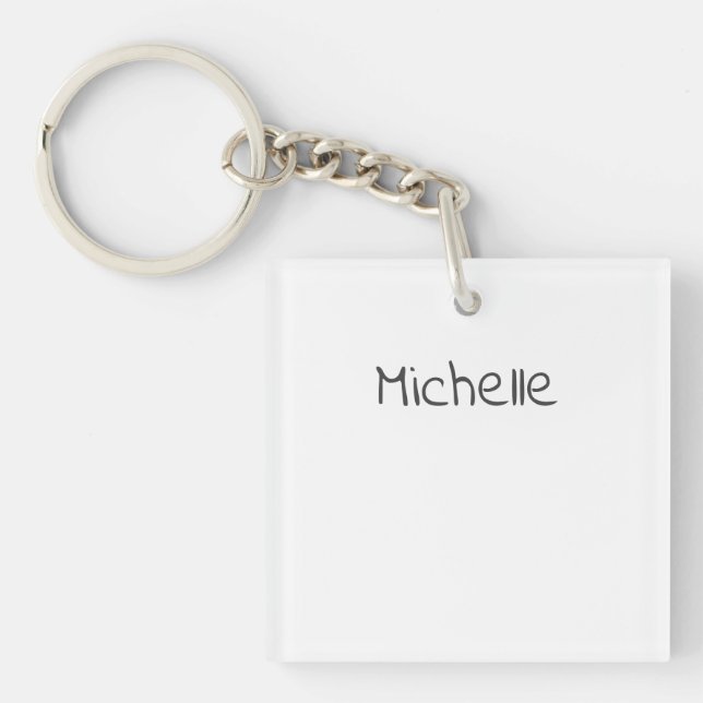 Professional Modern Minimalist Plain Own Name Key Ring (Front)
