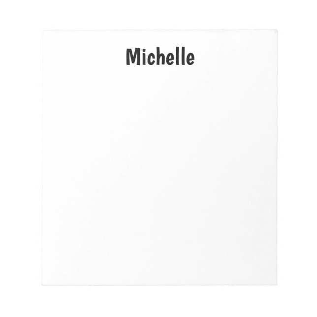 Professional Modern Minimalist Plain Own Name Notepad (Front)