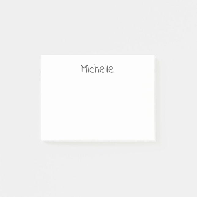 Professional Modern Minimalist Plain Own Name Post-it Notes (Front)