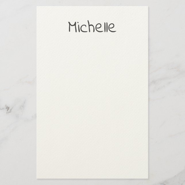 Professional Modern Minimalist Plain Own Name Stationery (Front)