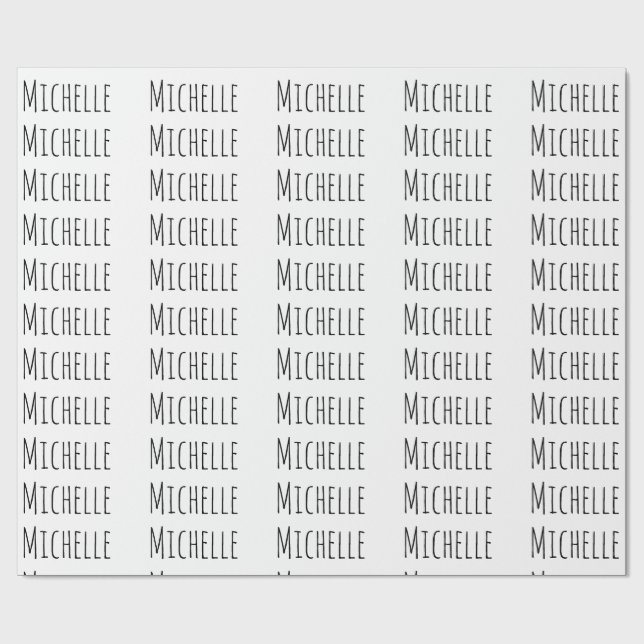 Professional Modern Minimalist Plain Own Name Wrapping Paper (Flat)