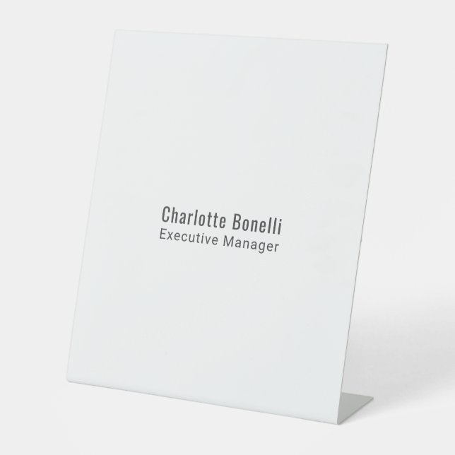 Professional Modern Minimalist Plain  Pedestal Sign (Front)