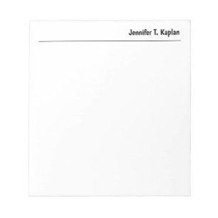 Professional Modern Minimalist Plain Personalised Notepad