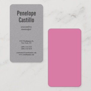 Professional Modern Minimalist Plain Pink Grey Business Card